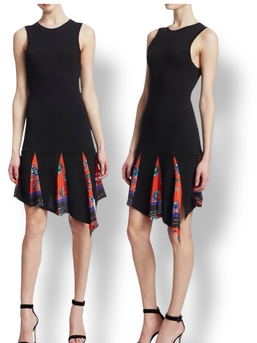 Derek Lam 10 Crosby NEW Silk-Trim Tank Dress Black Made in Portugal Size 8 - Picture 1 of 15